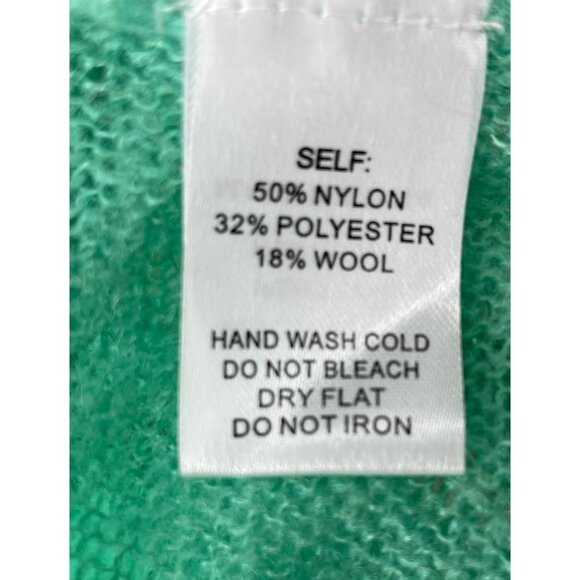 Wool Blend Dolman Sleeve Sweater Mint Green Teal Size M Freckled Poppy - Picture 7 of 7